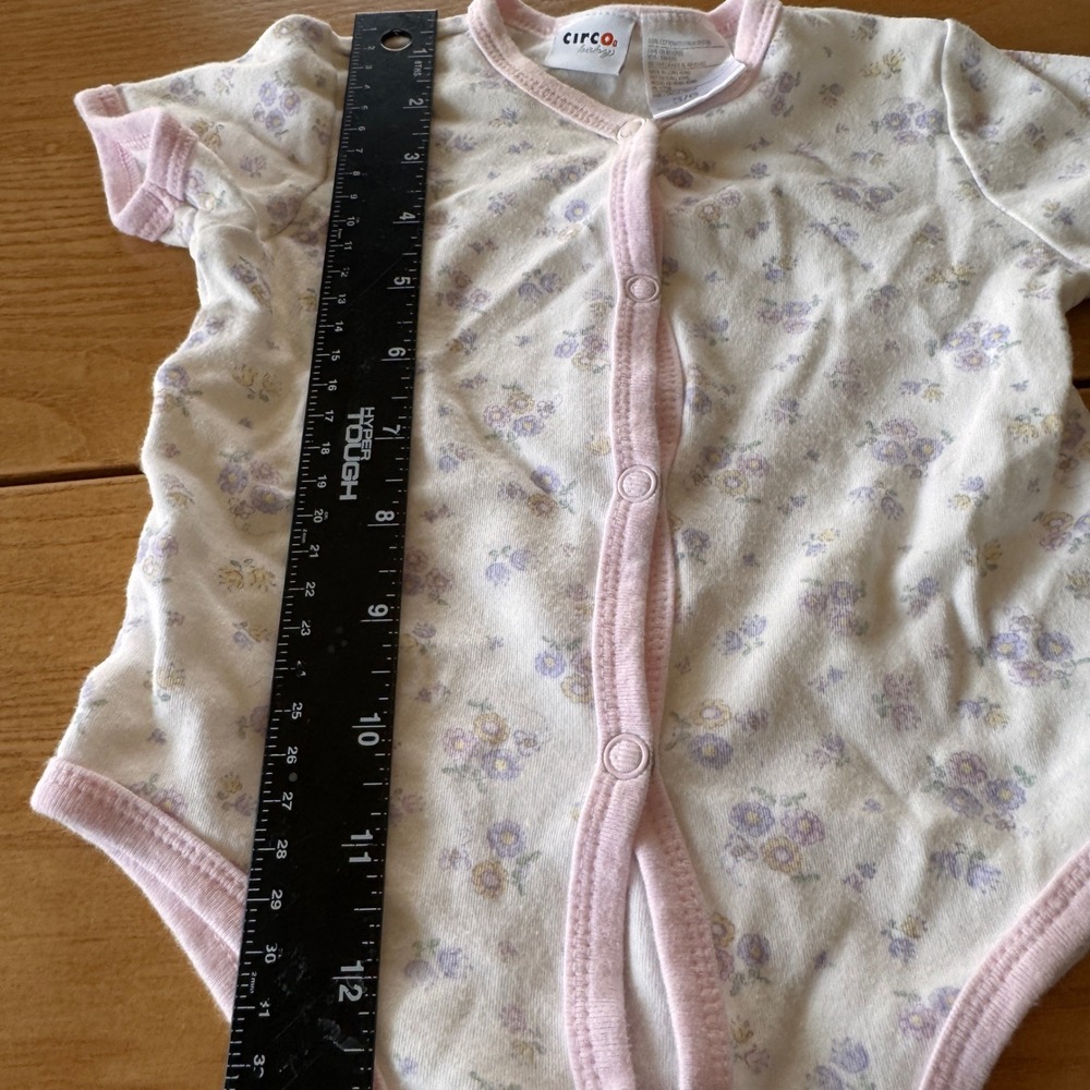 VTG Circo Floral Snap Up Bodysuit Baby Girl 3-6 Months Cottagecore Ditzy Floral - Picture 5 of 7